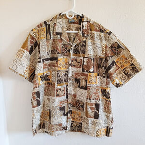 Vintage Royal Creations Hawaii Button Down Shirt Short Sleeve Tribal Sz XL?